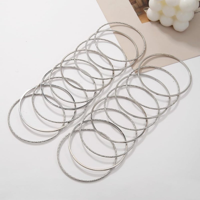RINTOLER Store 16Pcs Gold Bangle Bracelets for Women - Multi Layer Stackable Textured Bracelets Boho Jewelrys Set. - Image 3
